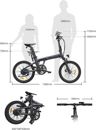 Надлегкий алюмінієвий корпус Dece Oasis Air 20S ebike, ремінний привід, ADO Smart APP, ТРИ швидкісні режими роблять міські поїздки більш комфортними та зручними (амортизаційна версія) Синій