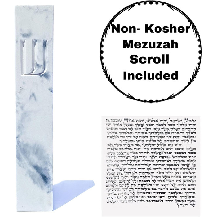 Сучасний захисний чохол A&S Mezuzah, дизайн Mezuzah, для захисту від прокручування, легке зняття та приклеювання, подарунок на новосілля та домашнє благословення (сірий, білий, 6 дюймів)