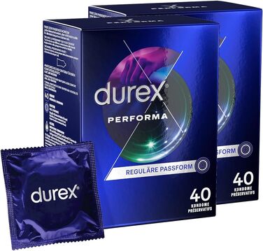 Презервативи Durex Performa презервативи, що розширюють дію, з 5 гелем, що містить бензокаїн, і легка форма 40 упаковок (1 x 40 шт. ) (40 шт. (2 упаковки))