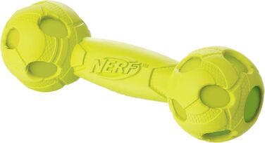 Іграшка для собак Nerf Dog Squeak Barbell, гантель з пищалкою, кольорова доставка зелений або червоний, 17,6 см