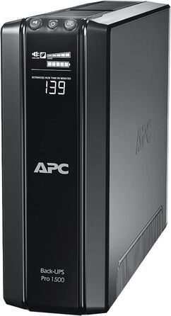 Резервний ДБЖ APC by Schneider Electric PRO UPS 900 ВА живлення - BR900G-GR - включно зі страхуванням захисту пристрою вартістю 150 000 євро (5 функцій енергозбереження, багатофункціональний дисплей) (живлення 1500 ВА, виходи IEC - IEC - IC, одинарний)