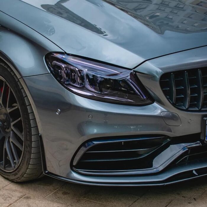 Губа спойлера переднього бампера для Mercedes Benz W205 C205 C63 AMG 15-22 Gloss Black