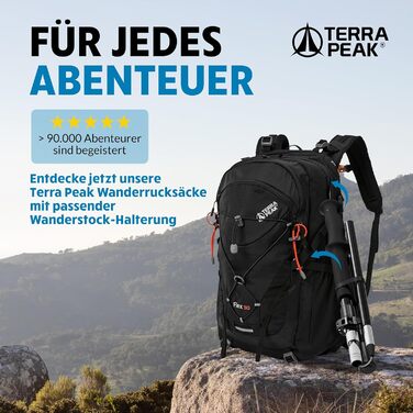 Складні трекінгові палиці Terra Peak, алюмінієві, регульовані 110-135 см, з ергономічними ручками