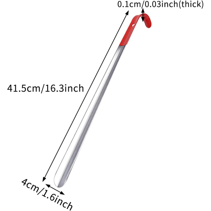 Ріжк для взуття з довгою ручкою, ергономічна форма, чоботи, взуття, ручний помічник, петля для підвішування з нержавіючої сталі, ріжк для допоміжного інструменту Shoehorn (колір B)