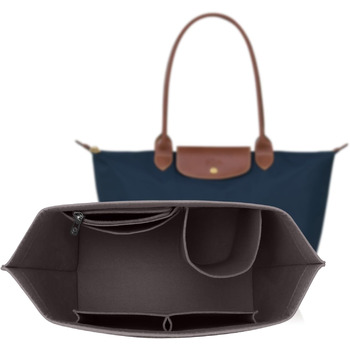 Органайзер для сумки Longchamp Le Pliage, фетровий органайзер для сумочки, з багатофункціональними кишенями великої місткості темно-сірий L