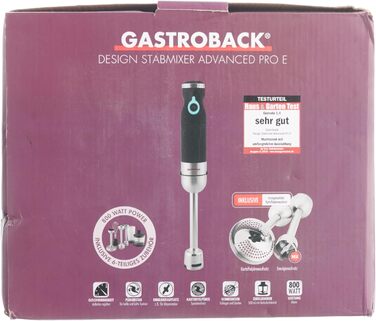 Ручний блендер GASTROBACK Design Advanced Pro E, чорний, сріблястий