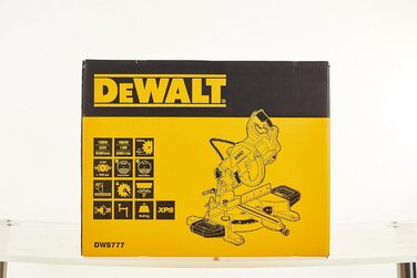 Панельна пила/дискова пила DEWALT (1800 Вт, регульоване огородження заготовки, індикатор лінії різу XPS, подовжувач тромбона з підшипниками ковзання та шарикопідшипниками SKF, блокування шпинделя) DWS777