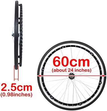 Колеса для інвалідних візків 'Wheelchair castor 24 2 шт. и, змінні колеса для інвалідних візків з алюмінієвого сплаву, нековзне, стійке до проколів, повністю поліуретанове колесо, для багатьох стандартних інвалідних візків (колір сірий 24*13/8).