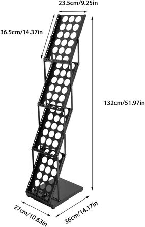 Складана підставка для брошур Дисплеї Підставка для журналів 4-рівнева складна підставка для брошур Дисплей Підставка для журналів, підставка для літератури Підставка для каталогів Портативна підлогова підставка