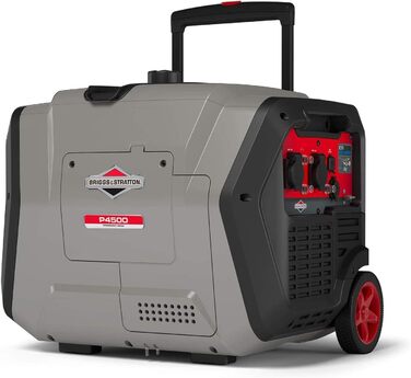 Бензиновий інверторний генератор-генератор Briggs & Stratton 030806 PowerSmart P4500 з чистою потужністю 4500 Вт/3700 Вт, надзвичайно тихий і легкий, Вт, 230 В, чорний, сірий P4500 одинарний