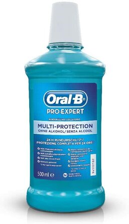 Ополіскувач для порожнини рота Oral-B Pro-Expert Multi-Protection, бореться з бактеріями, що викликають зубний наліт, м'ята, для тривалого свіжого дихання, 24-годинний захист, без спирту, максі-формат 6 упаковок x