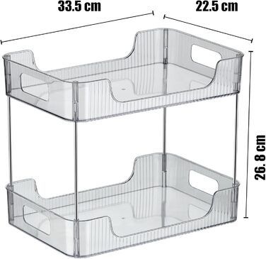 Органайзер для косметики, органайзер для косметики, 2 полиці з ручками, прозорий органайзер для косметики, для більшого порядку, зберігання косметики, зберігання косметики, органайзер для ванної кімнати