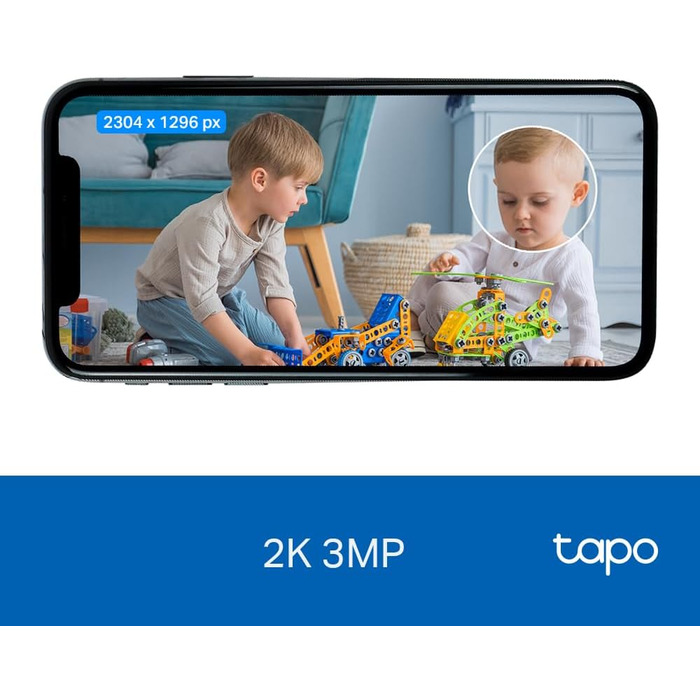 Камера відеоспостереження TP-Link Tapo C110 WLAN (роздільна здатність 3 МП, двосторонній аудіо, виявлення руху, звукова та світлова сигналізація, нічне бачення до 9 м, до 256 ГБ локальної памяті на SD-карті) Білий