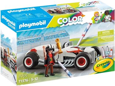 Гоночний автомобіль PLAYMOBIL Color 71376, творча розмальовка для любителів автомобілів, з водорозчинними ручками, губкою та численними аксесуарами, художня іграшка для дітей від 5 років і старше