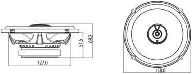 Набір 2-смугової автомобільної акустики JBL Club 622 від Harman Kardon - 180 Watt Pro коробки автомобільної акустики 16 - 17 см, чорний