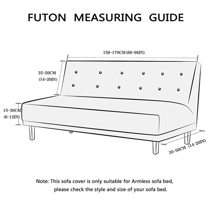 Чохол SKOAJAS Pu Leather Futon, Чохол для дивана без підлокітників без підлокітників, Водостійкий, Маслостійкий, Чохол для меблів, Чохол для ліжка дивана, Легко чиститься, для вітальні, Чохол для матраца для домашніх тварин