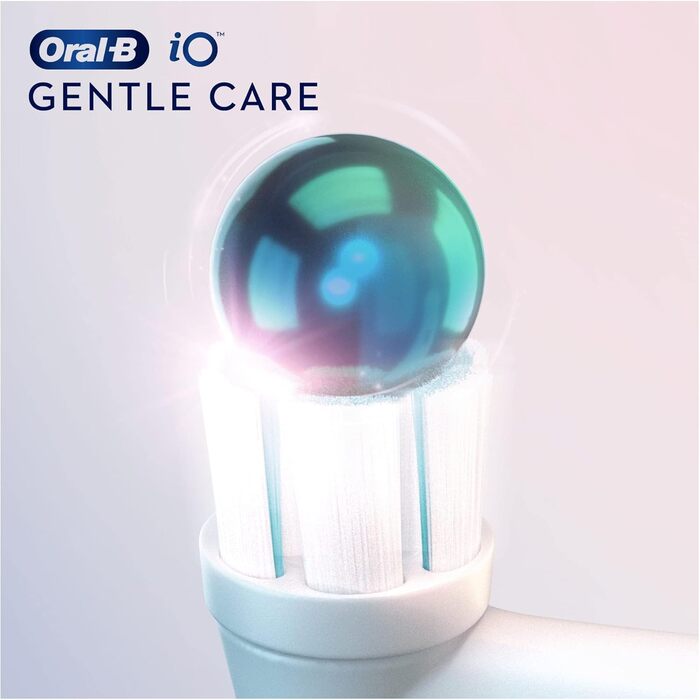 Електрична зубна щітка Oral-B iO Gentle Care, кручена та скошена щетина для більш глибокого видалення нальоту, 2 шт. и насадки для зубних щіток, біла 2 шт. и (1 упаковка)