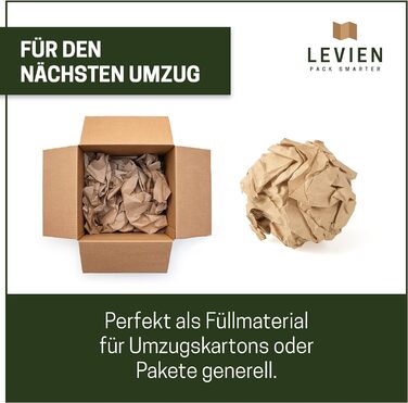 Рулон крафт-паперу Levien, 120 г/м, коричневий, 50 см x 50 м, 100 відсотків перероблений крафт-папір, екологічний. Ідеально підходить для упаковки, як наповнювач, упаковки подарунків, для пакетів, виробів, переїзду