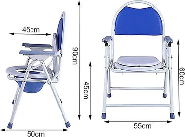 Туалетний стілець UHJKLA для дорослих, портативний туалетний стілець, рухомий туалетний стілець, складний туалетний стілець для дорослих, людей похилого віку та інвалідів, після