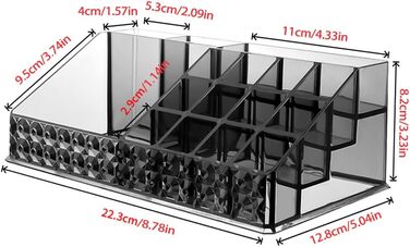 Органайзер для косметики, Набір органайзерів для макіяжу, Тримач для косметичних пензликів, Контейнер для ватних дисків, Контейнер для макіяжу, Спальня, Ванна кімната, Зберігання на столику для макіяжу (чорний)