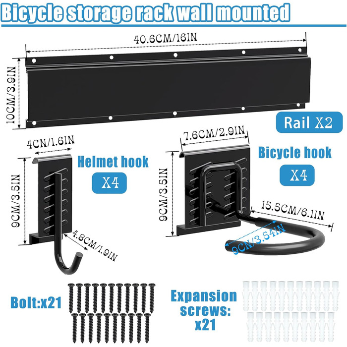 Тримач для велосипеда SHEPIN настінне кріплення на 4 велосипеди та 4 шоломи, настінне кріплення для велосипеда вертикальне, кріплення для велосипеда настінне для гаража або квартири гірські велосипеди шосейні велосипеди та зберігання інструментів