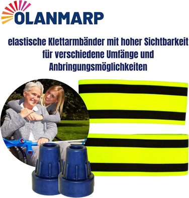 Капсули Ossenberg Crutch Capsules Blue 16 мм ремінець на липучці Olanmarp з нашивками 2 шт. и (2 шт. и капсула для милиці)