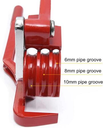 Плоскогубці для згинання труб, міні-трубогиб з 3-ма прорізами 1/4 '5/16 3/8 '0-180 градусів, ручний трубогиб для згинання мідних та алюмінієвих труб 6/8/10 мм, червоний
