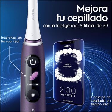 Електрична зубна щітка Oral-B iO 8N, фіолетова, Bluetooth, 2 щітки, 1 дорожній кейс