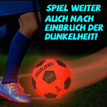 Сяючий футбольний м'яч, світлодіодний футбол з 2 лампами та змінними батареями, офіційний розмір 5 - чудовий подарунок для дітей та підлітків