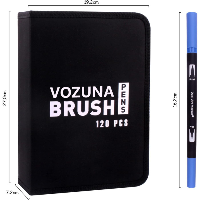 Набір ручок Vozuna Набір фломастерів двосторонній 120 кольорів, Набір ручок Fineliner для ручного напису Каліграфія Акварельні пензлі Манга
