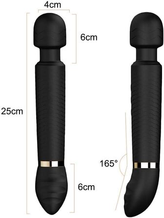 Вібраційна масажна паличка з подвійною головкою, силіконові вібратори для її клітора та стимулятор точки G, водонепроникний кліторальний стимулятор оргазму з подвійним мотором, настінний масажер для тіла, шиї, чорний