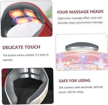 Комплект шийного масажера Розумні масажери для шиї Бездротовий масажер для шиї Розумний масажер шийних хребців Імпульсний масажер Бездротовий, 1