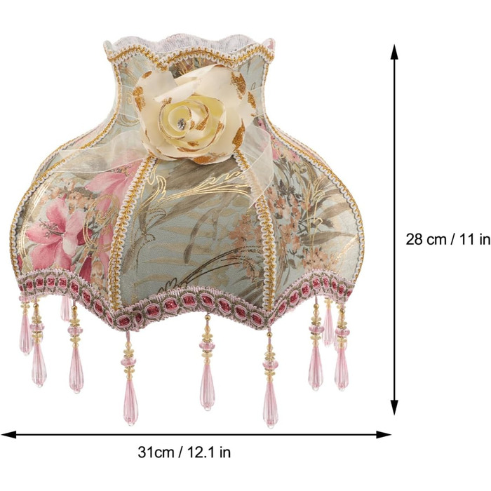 Вікторіанський абажур Вінтажна квітка Абажур Декоративний чохол для лампи Абажур Тканина Бісер Мереживо Абажур