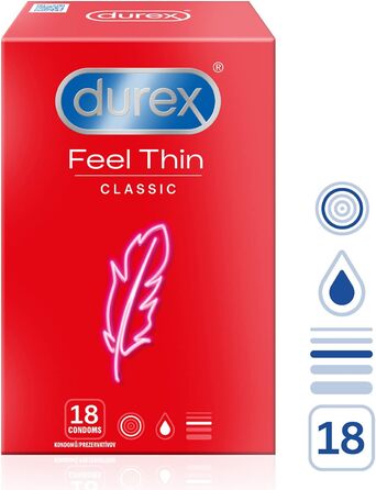 Класичні презервативи Durex Feel Thin презерватив Gossamer для інтенсивних відчуттів та інтимної єдності (18)