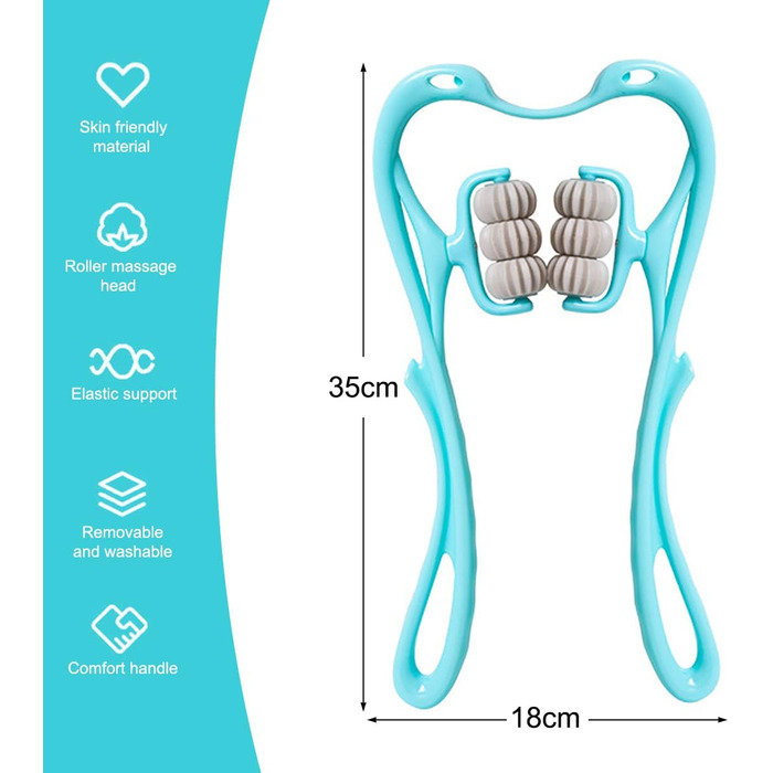 Масажер для шиї SHANHAIKX, масажер для шиї, масажер для тригерних точок шиацу, масаж шиї для домашнього офісу, щоб полегшити біль у шиї та хронічну мігрень.