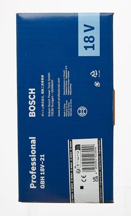 Акумуляторний перфоратор Bosch Professional 18V System GBH 18V-21 (з SDS plus, макс. енергія удару 2 Дж, безщітковий двигун, без акумулятора/зарядного пристрою)