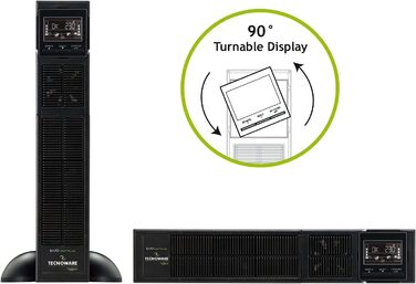 Джерело безперебійного живлення Tecnoware UPS EVO DSP PLUS 3600 - Онлайн-технологія, монтажна вежа - 8 виходів IEC - Автономність до 40 хв - Потужність (1200 ВА, стійка/вежа)