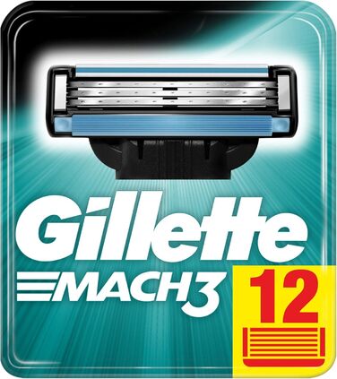 Леза для бритви Gillette Mach3 для чоловіків, 12 шт. ука (1 упаковка)