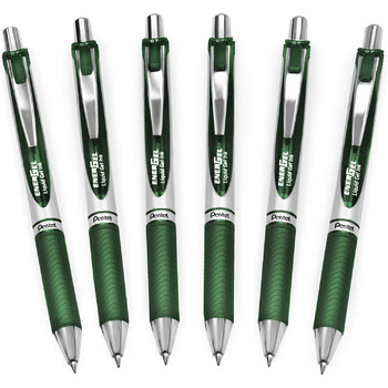 Гелева ручка Pentel EnerGel XM BL77, висувна, 0,7 мм, 54 перероблена, лісова зелена, 6 шт.