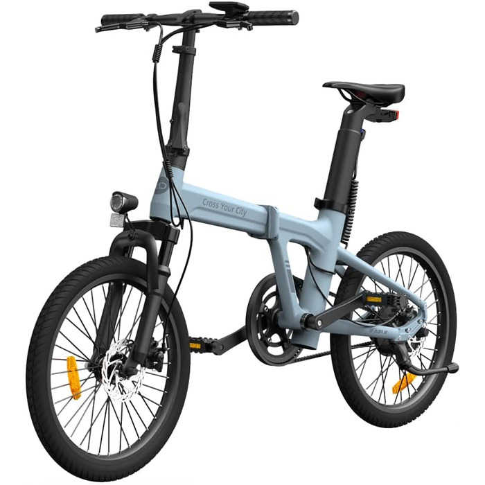 Надлегкий алюмінієвий корпус Dece Oasis Air 20S ebike, ремінний привід, ADO Smart APP, ТРИ швидкісні режими роблять міські поїздки більш комфортними та зручними (амортизаційна версія) Синій