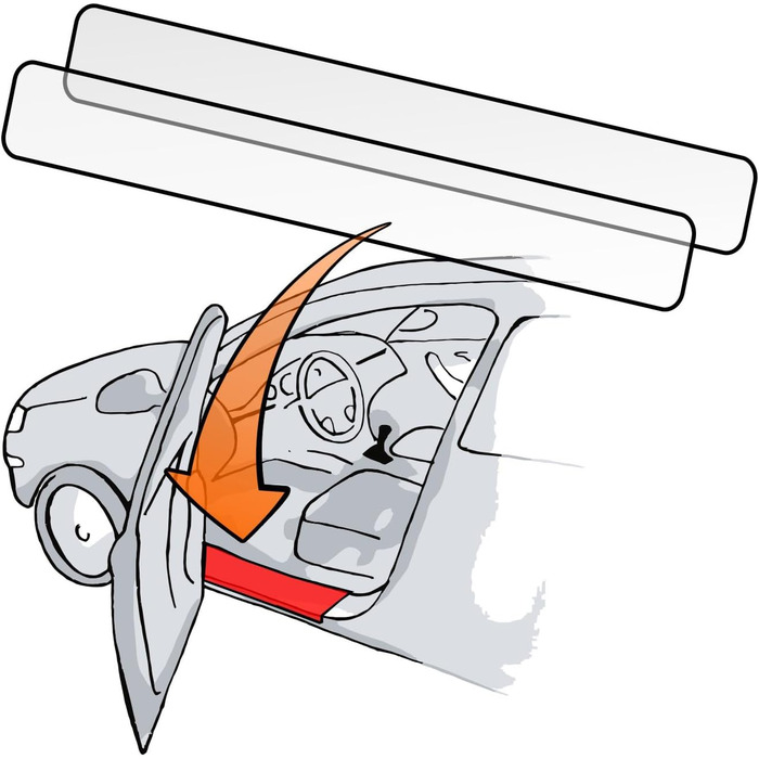 Підходить для Fiat 500 (з 2008 року) - (набір з 4 предметів для моделей БЕЗ декоративної інкрустації в під'їзді) Накладки на пороги/пороги, захисна плівка для входів прозора 150 мкм