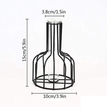 Шматки залізної скляної вази Чорні маленькі вази Для прикраси столу Квіткова ваза Сучасний бутон Гідропоніка Скляна ваза Пробірки для квітів Весільна вітальня Деко піднос для столу Прикраса ванної кімнати (чорний2), 2