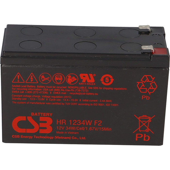 Акумуляторна батарея, сумісна з CSB-SCD110, сумісна з ДБЖ APC RBC110 Plug & Play