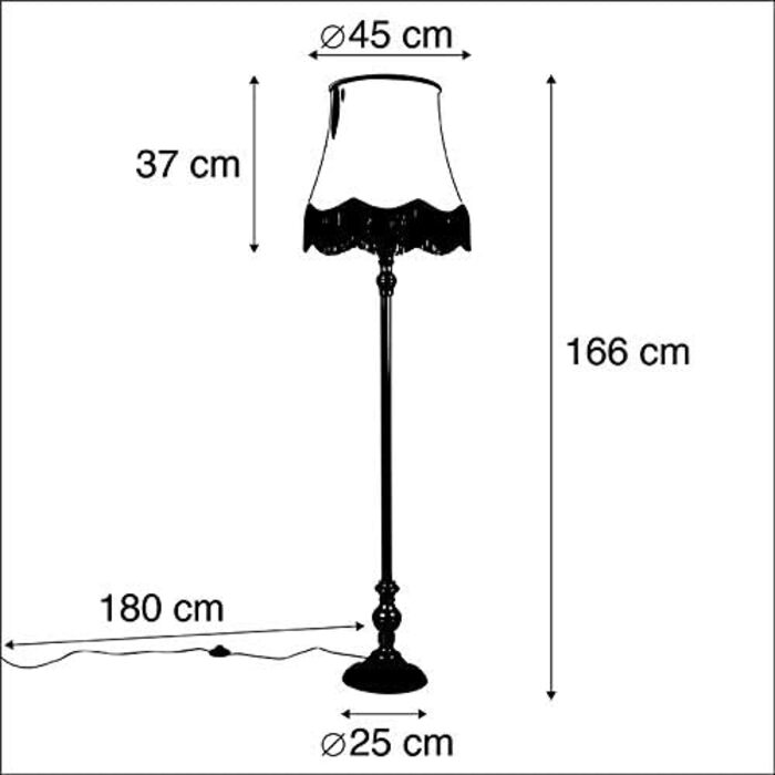 Класичний I Старовинний торшер I Торшер I Стоячий світильник I Лампа I Чорне світло з бабусиним зеленим відтінком - Класичний I Вітальня I Спальня - Довгастий текстиль - Підходить для світлодіодів E27