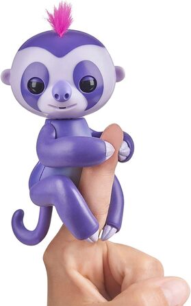 Інтерактивна іграшка Fingerlings лінивець фіолетовий Мардж 3752, реагує на звуки, рухи та дотики