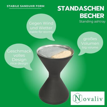 Попільничка стояча для вулиці Novaliv 60см висота 40см Ø в комплекті 1 мішок піску попільничка стояча для вулиці попільничка стояча для вулиці оцинкована металева сітка попільничка підставка для куріння 1 60см висота х 40см Ø