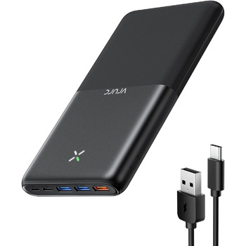 Powerbank VRURC 30000mAh, 22.5W? з 4 виходами і 3 входами, чорний