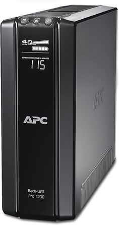 Резервний ДБЖ APC by Schneider Electric PRO UPS 900 ВА потужністю 900 ВА - BR900G-GR - в т.ч. страхування захисту пристрою вартістю 150 000 євро (5 функцій енергозбереження, багатофункціональний дисплей) (живлення 1200 ВА, виходи Schuko, одинарний)