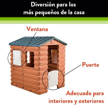 Кемпінговий будиночок, іграшковий дерев'яний будиночок у природному стилі з вікнами та розпашними дверима, для хлопчиків та дівчаток віком від 1 року, Famosa (FEB05000)