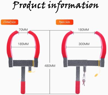 Блокування автомобільного колеса, Міцний захисний затискач колеса, Кіготь колеса, Паркувальний кіготь, Блокування колеса автомобіля, Протиугін, Блокування колеса човна, Причіп, Підходить для автомобілів, Ca, Причіп, Фургон